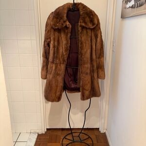 Elegant Brown Fur Coat